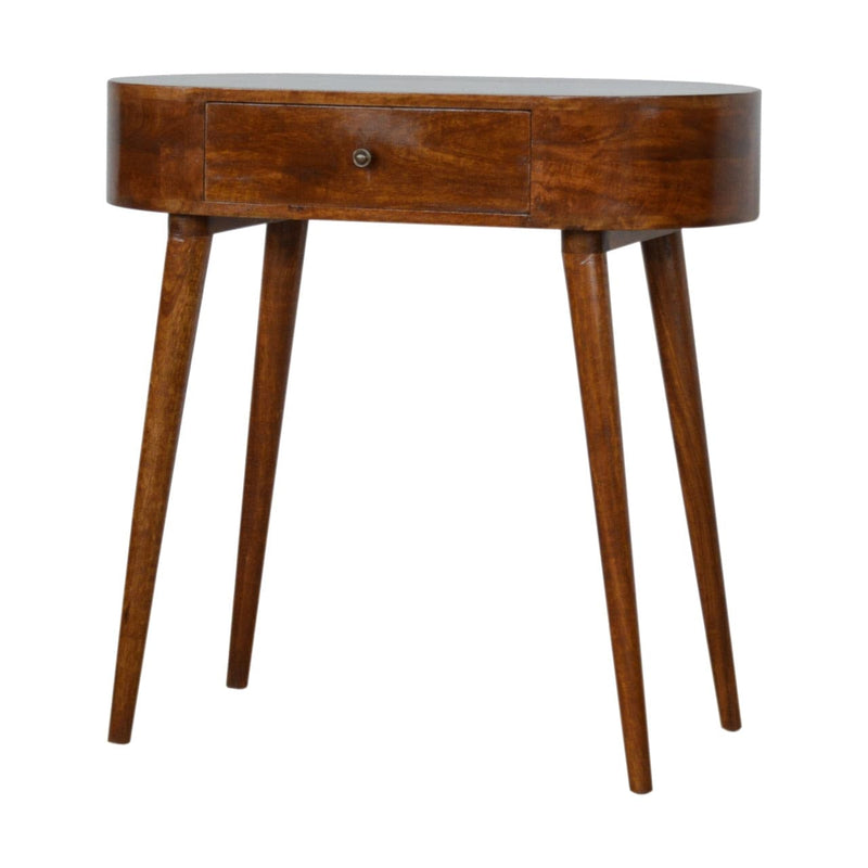 Chestnut Rounded Small Console Table-TrendGoat