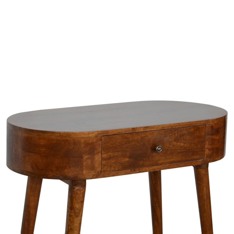 Chestnut Rounded Small Console Table-TrendGoat