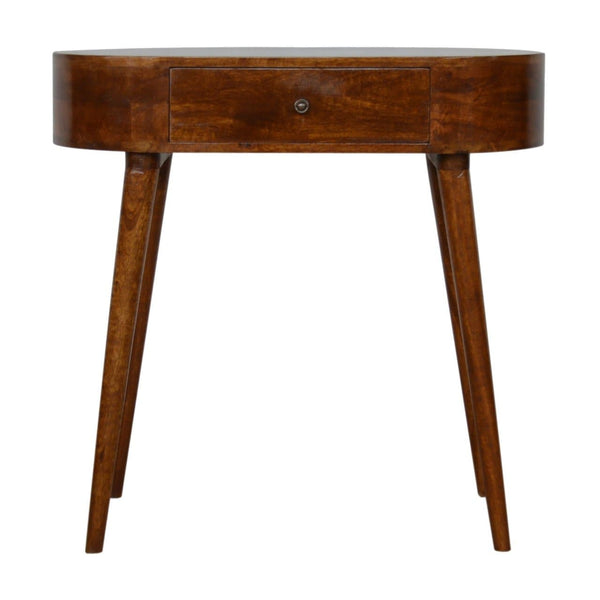 Chestnut Rounded Small Console Table-TrendGoat