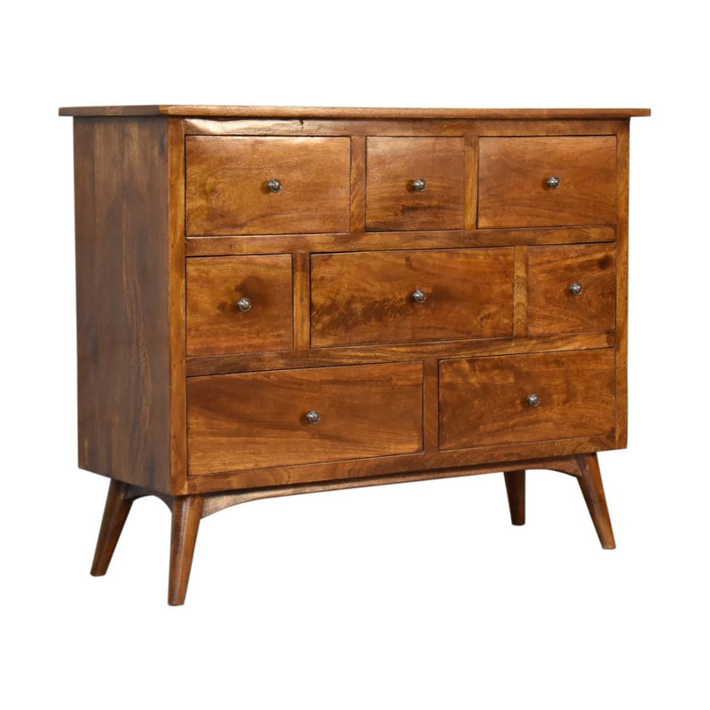 Chestnut Solid Wood 8 Drawer Chest-TrendGoat