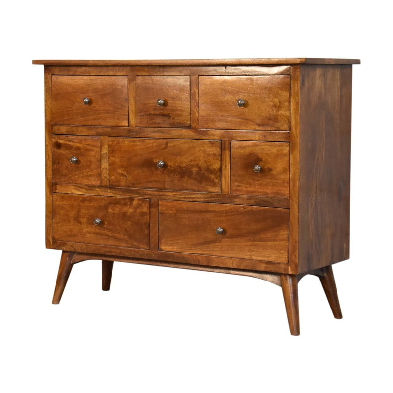 Chestnut Solid Wood 8 Drawer Chest-TrendGoat