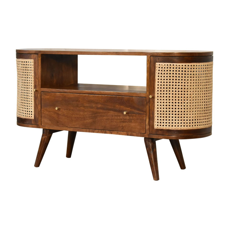 Chestnut Woven Media Unit-TrendGoat