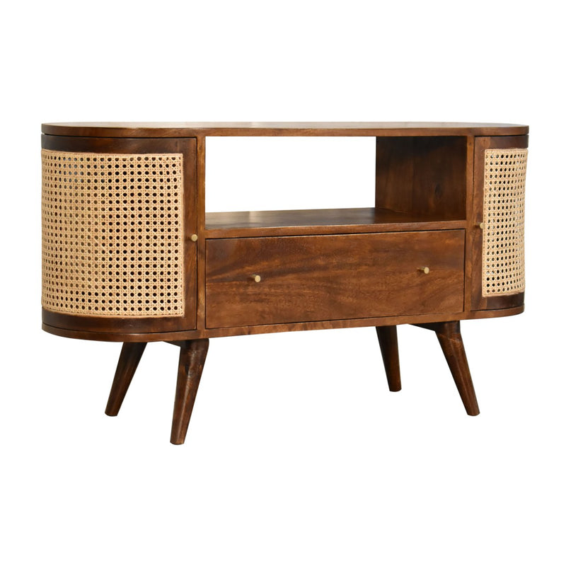 Chestnut Woven Media Unit-TrendGoat