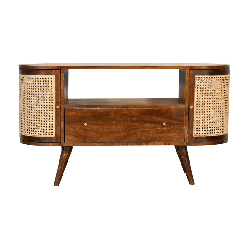 Chestnut Woven Media Unit-TrendGoat