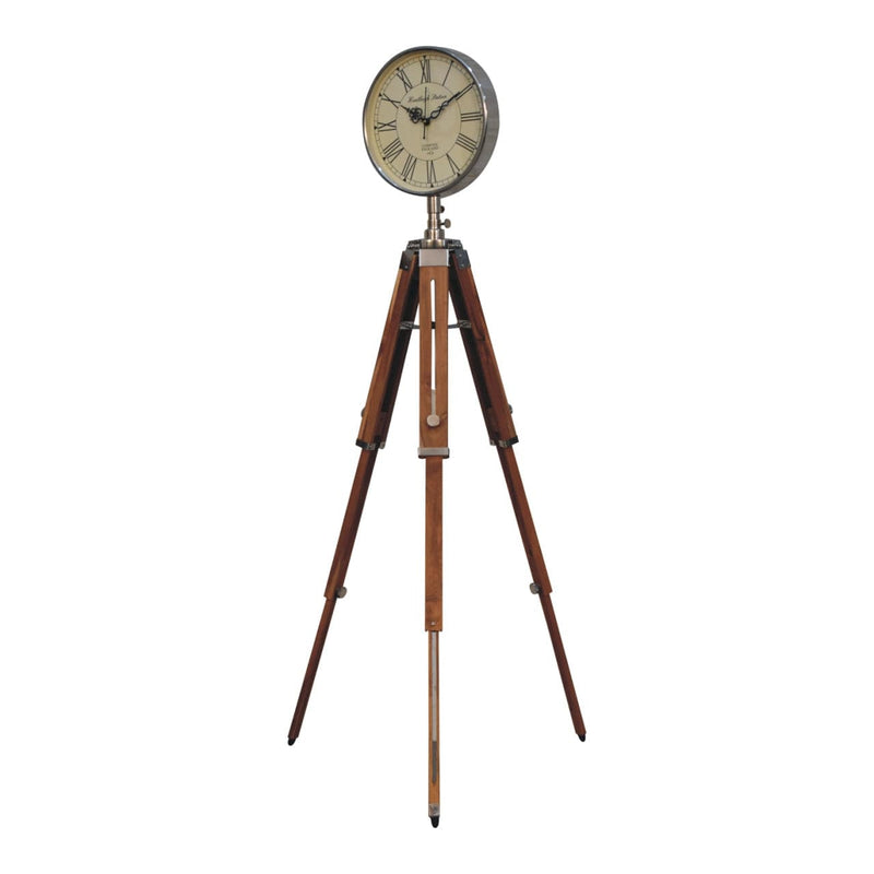 Chrome Tripod Extendable Floor Clock-TrendGoat