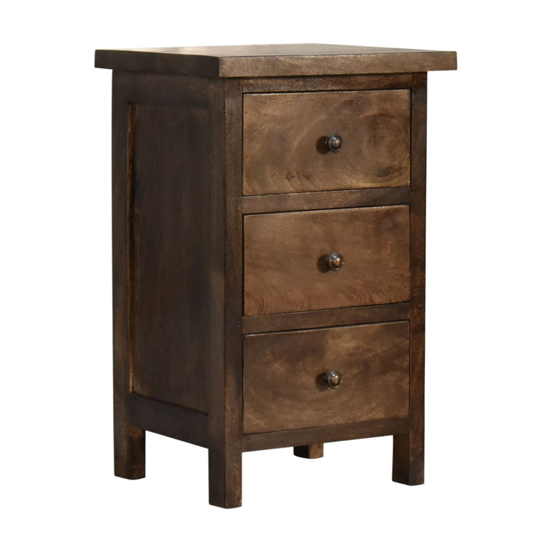 Classic Grey Country Style Bedside with 3 Drawers-TrendGoat