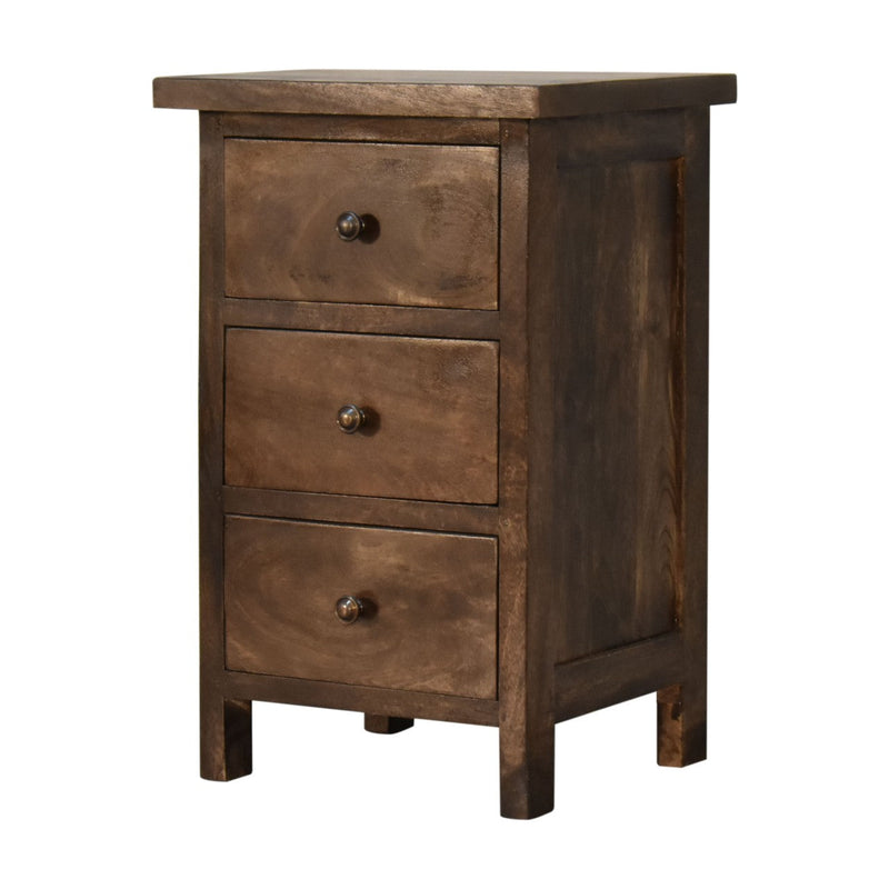 Classic Grey Country Style Bedside with 3 Drawers-TrendGoat