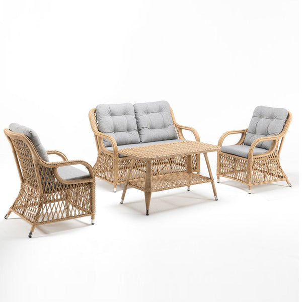 Coral 4-Seat Garden Lounging Table & Armchairs Set-TrendGoat