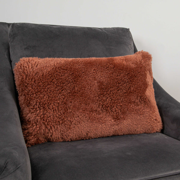 Coral Short Pile Sheepskin Cushion-TrendGoat