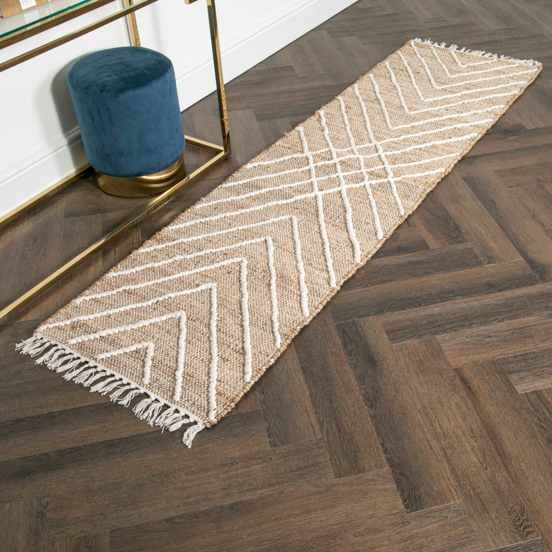 Cross Textured Jute Runner Rug (60 x 230cm)-TrendGoat