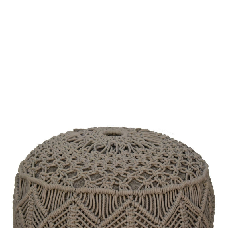 Crotchet Grey Footstool-TrendGoat