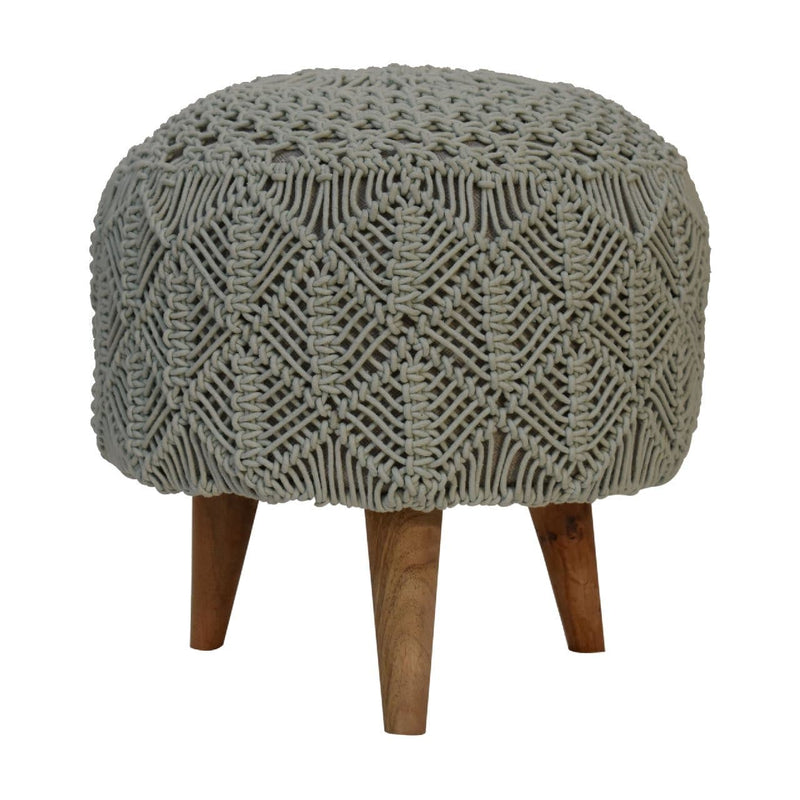 Crotchet Sea Green Footstool-TrendGoat