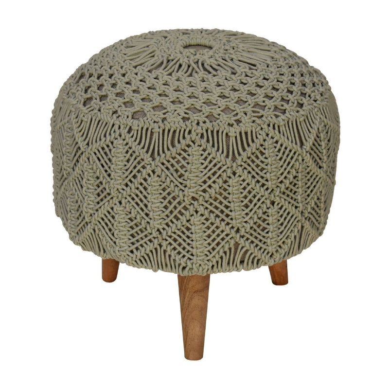 Crotchet Sea Green Footstool-TrendGoat