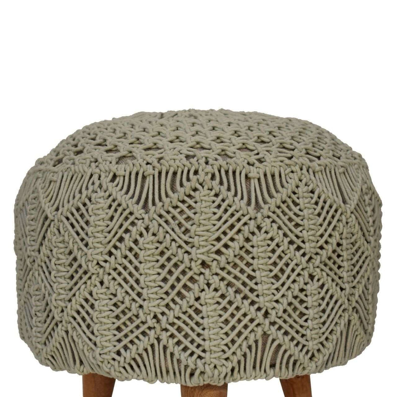 Crotchet Sea Green Footstool-TrendGoat