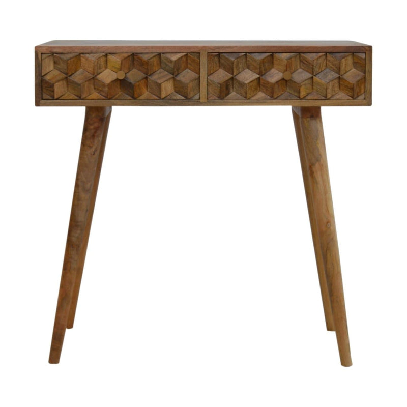 Cube Carved Console Table-TrendGoat