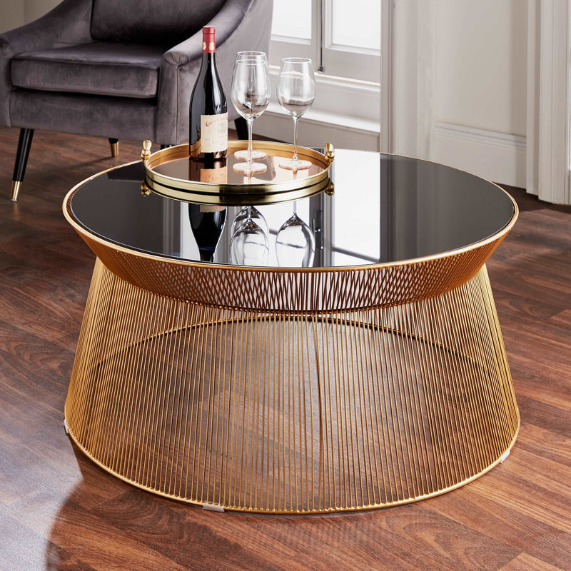 Curve glass top Coffee Table-TrendGoat