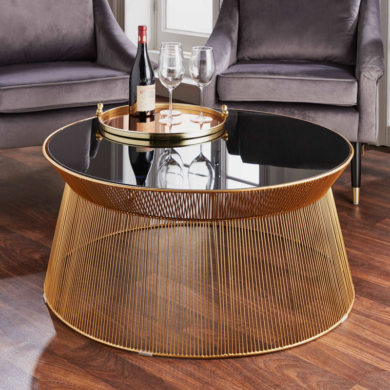 Curve glass top Coffee Table-TrendGoat