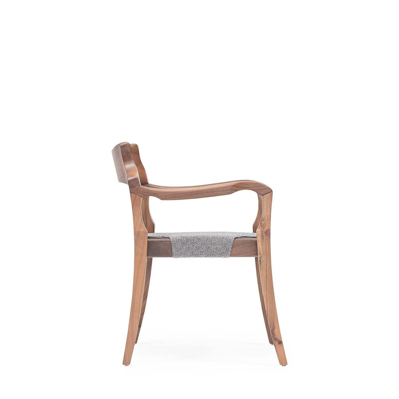 Curved Back Dining Chair with Armrest-TrendGoat