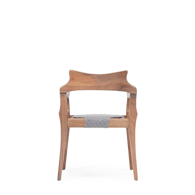 Curved Back Dining Chair with Armrest-TrendGoat