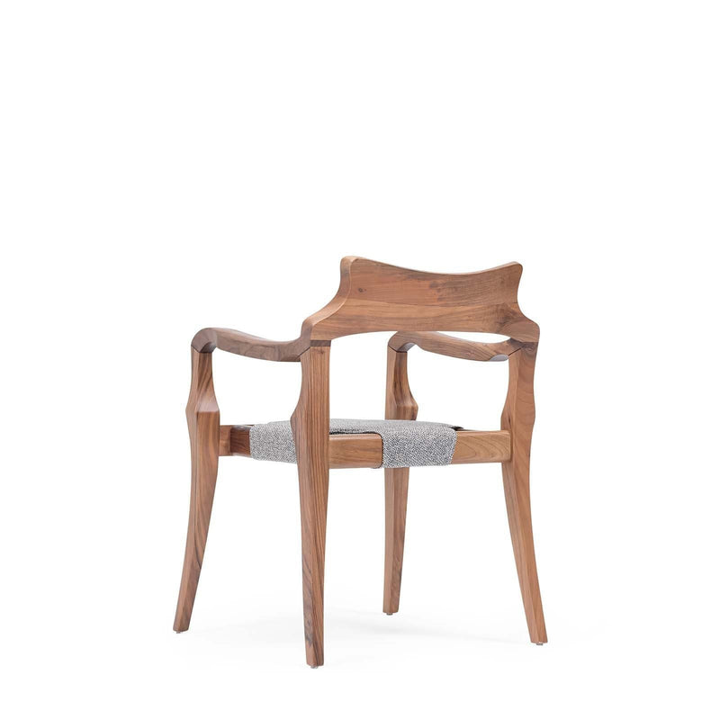 Curved Back Dining Chair with Armrest-TrendGoat