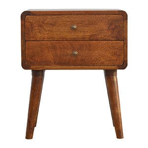 Curved Chestnut Bedside-TrendGoat