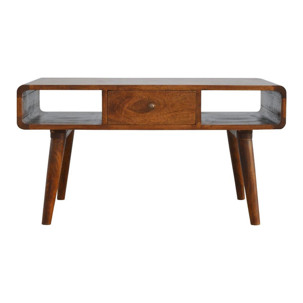 Curved Chestnut Coffee Table-TrendGoat