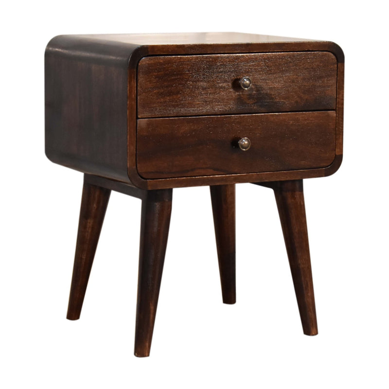 Curved Dark Walnut Bedside-TrendGoat