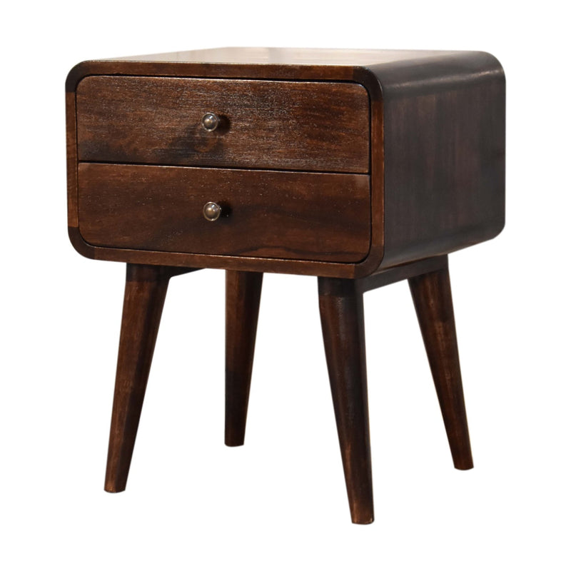 Curved Dark Walnut Bedside-TrendGoat