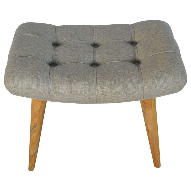 Curved Grey Tweed Bench-TrendGoat