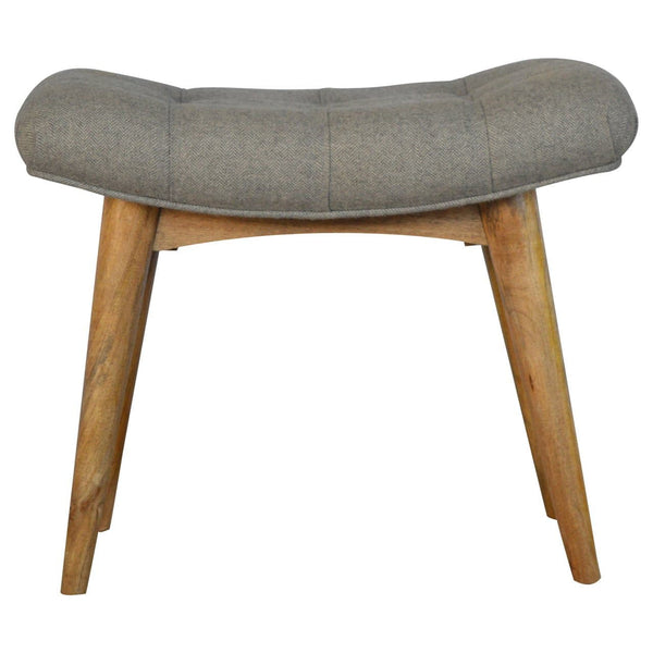 Curved Grey Tweed Bench-TrendGoat