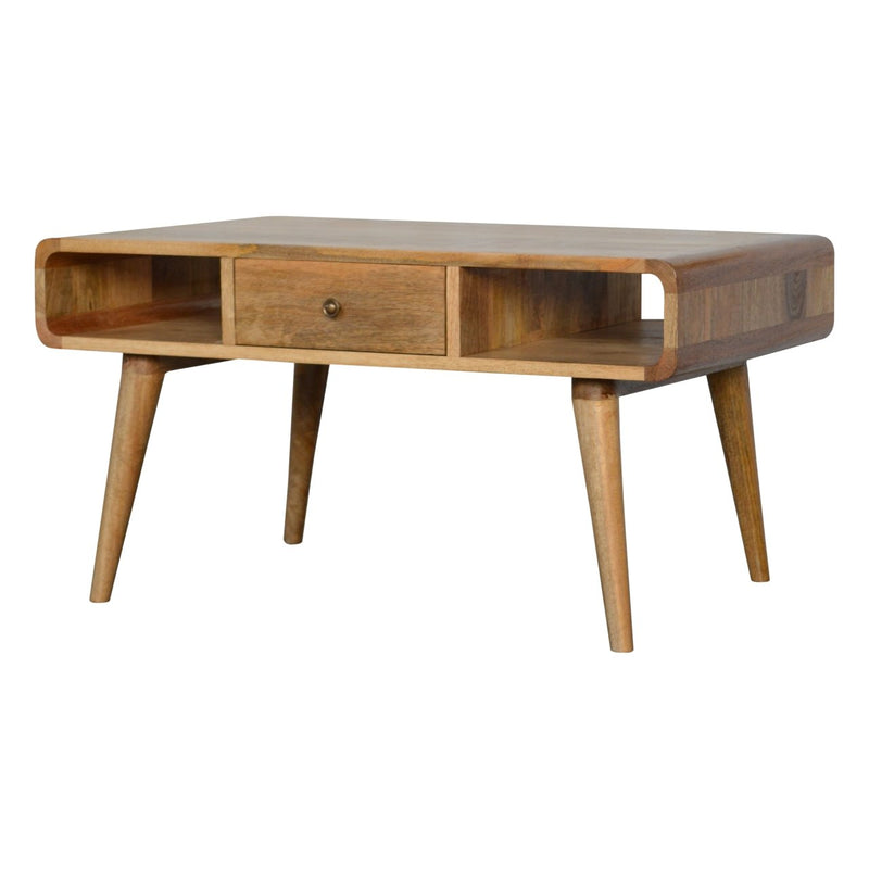 Curved Oak-ish Coffee Table-TrendGoat