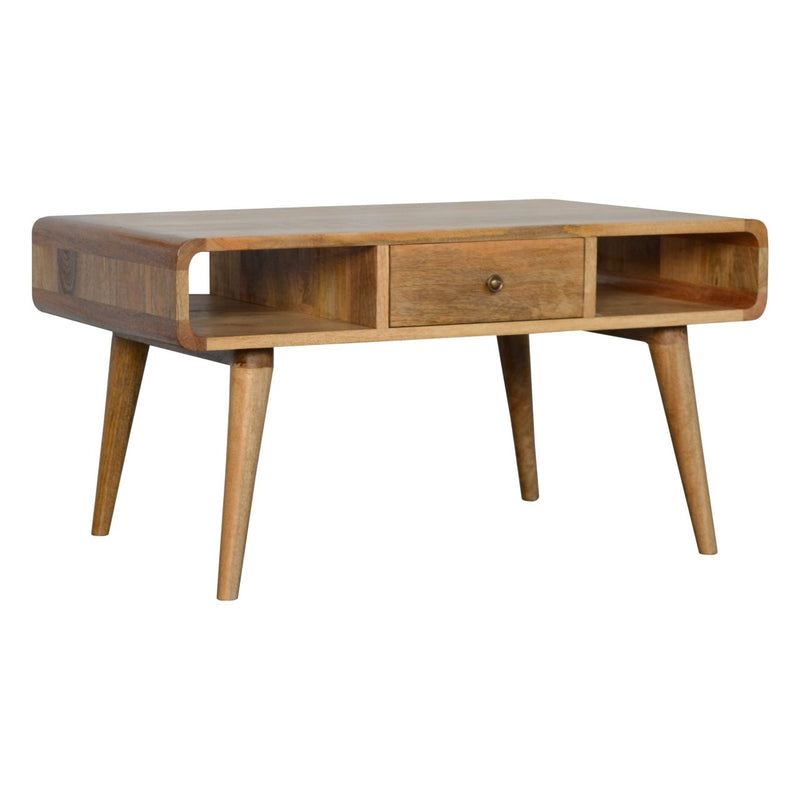 Curved Oak-ish Coffee Table-TrendGoat