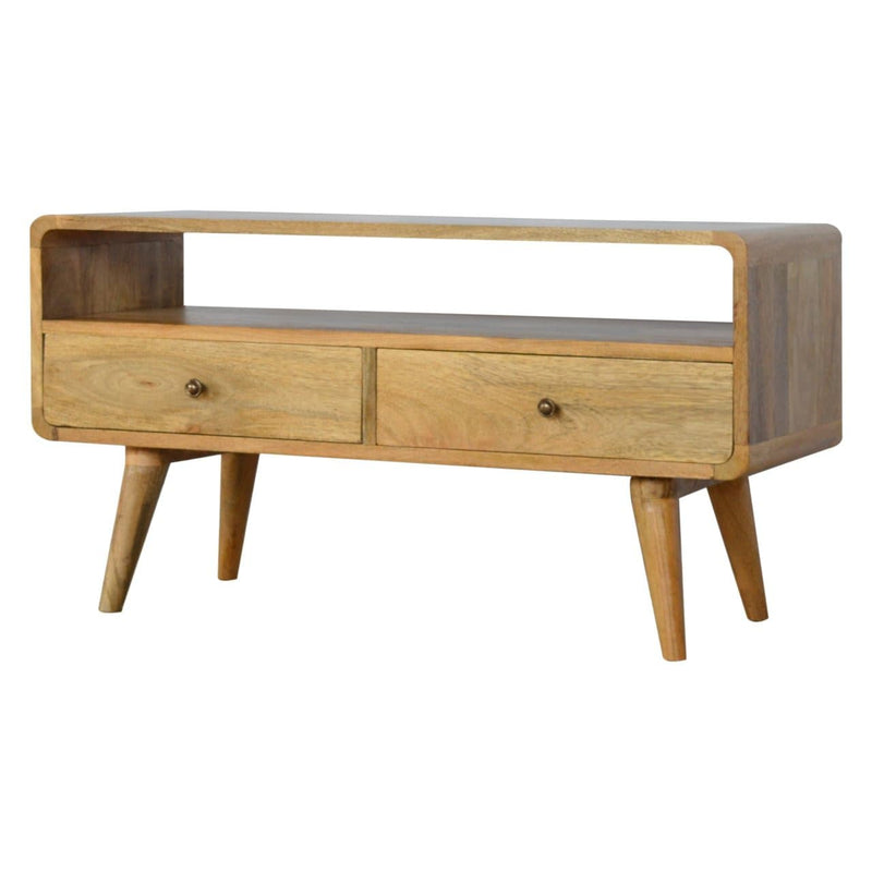 Curved Oak-ish Media Unit-TrendGoat