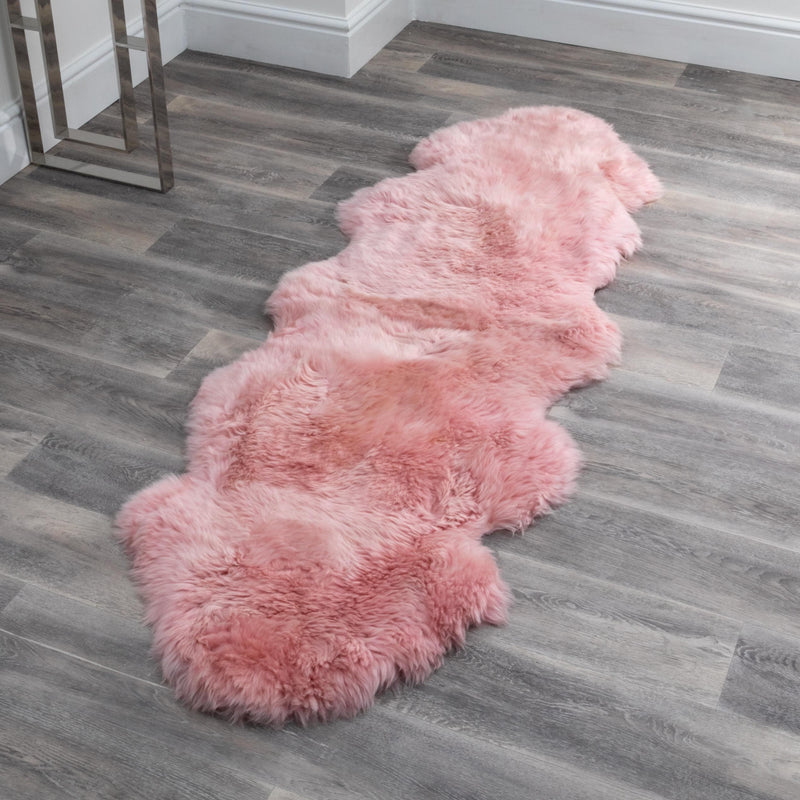 Double Blush Pink Sheepskin Rug-TrendGoat