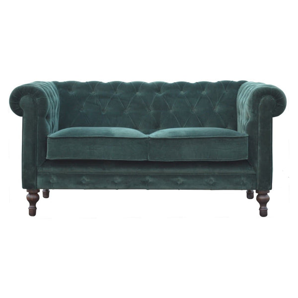 Emerald Green Velvet Chesterfield Sofa-TrendGoat