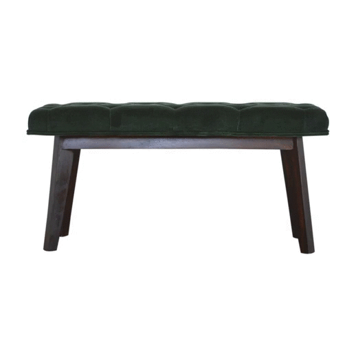 Emerald Velvet Hallway Bench