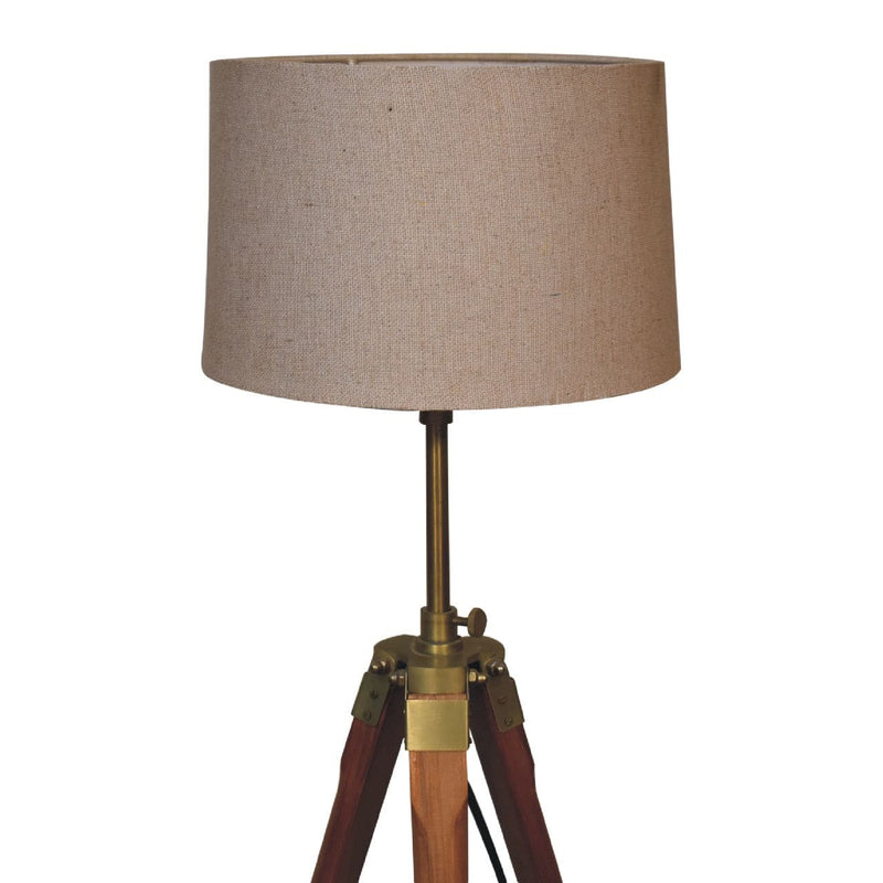 Fixed Brass Plated Tripod Floor Lamp-TrendGoat