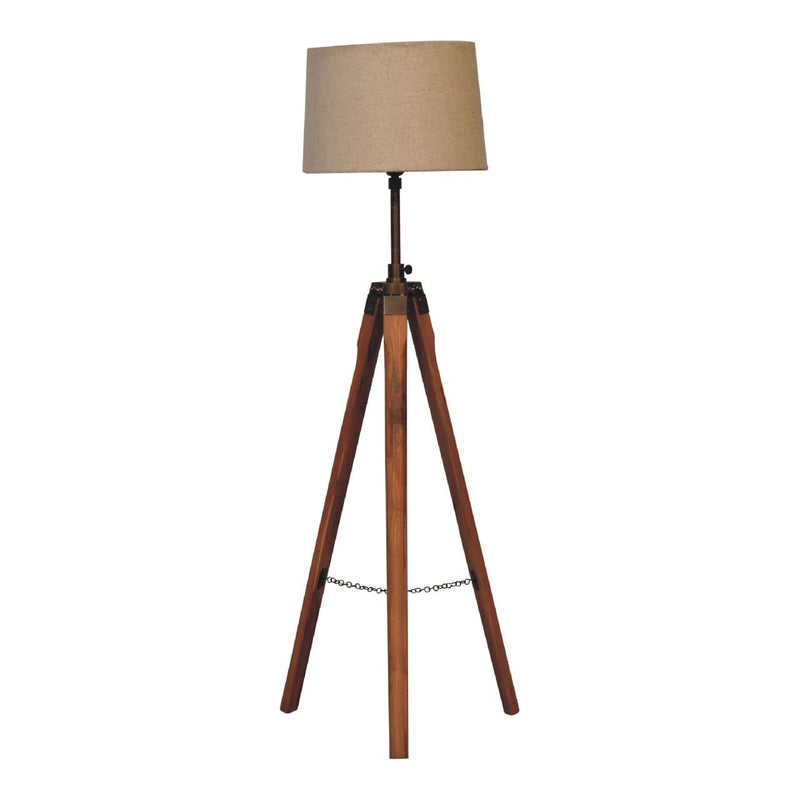 Fixed Brass Tripod Floor Lamp-TrendGoat