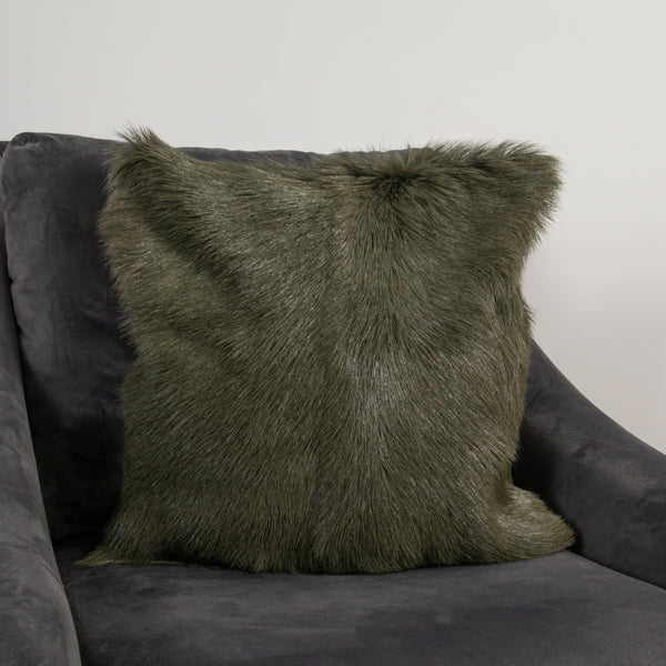 Forest Green Goatskin Cushion-TrendGoat