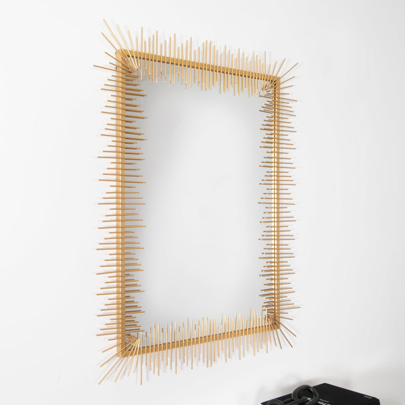 Gold Abstract Rectangular Mirror-TrendGoat