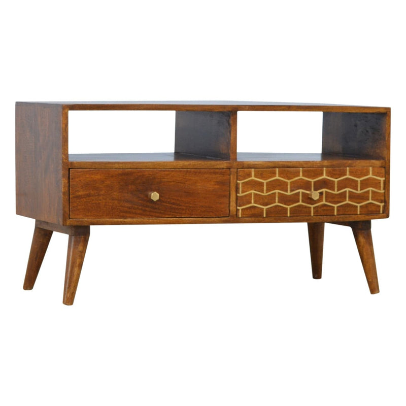 Gold Art Pattern Drawer Media Unit-TrendGoat