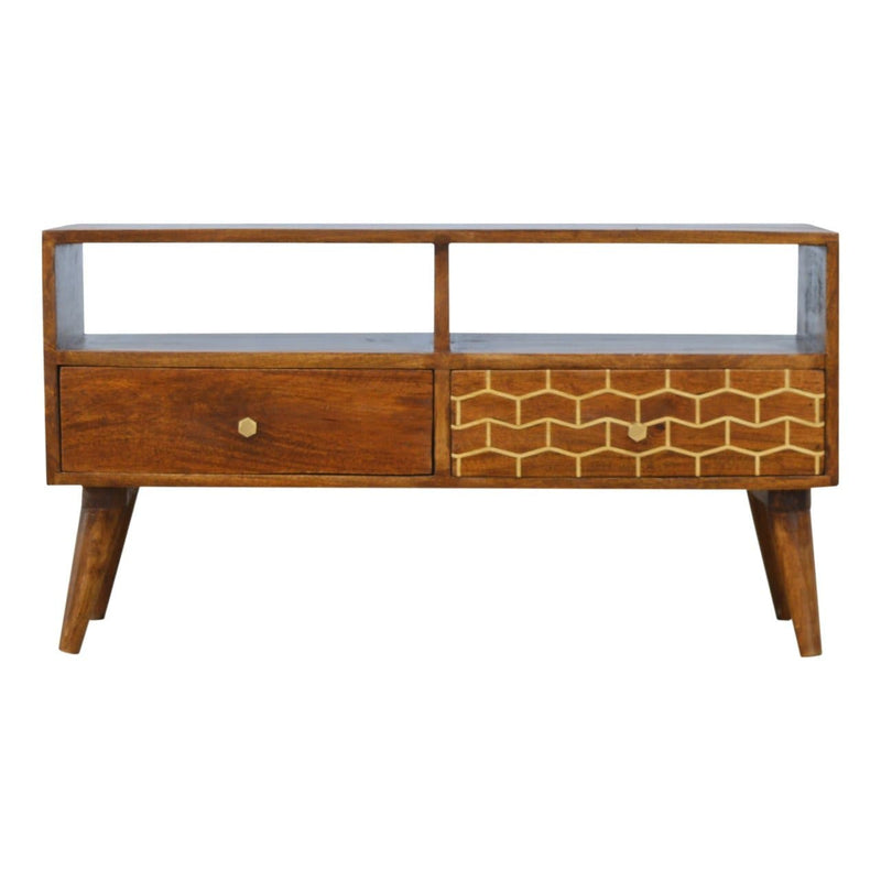 Gold Art Pattern Drawer Media Unit-TrendGoat