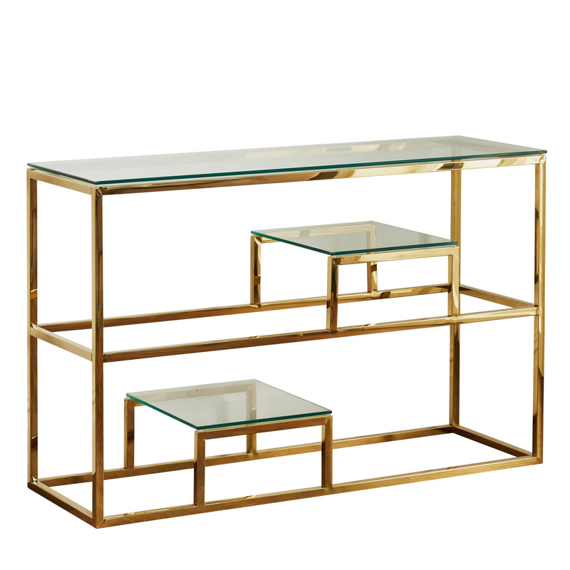 Gold Display Console Table-TrendGoat