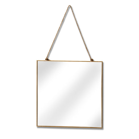 Gold Edged Square Hanging Wall Mirror-TrendGoat