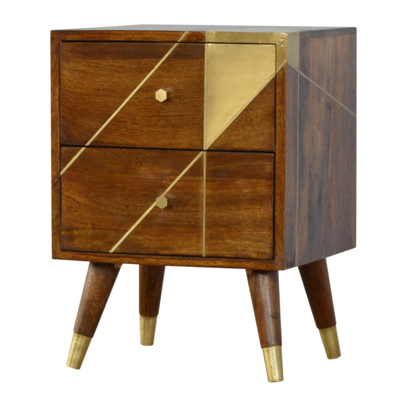 Gold Geometric Chestnut Bedside-TrendGoat