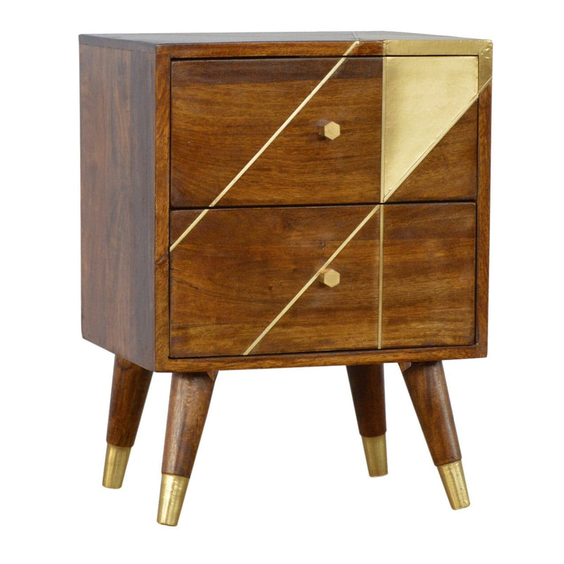 Gold Geometric Chestnut Bedside-TrendGoat