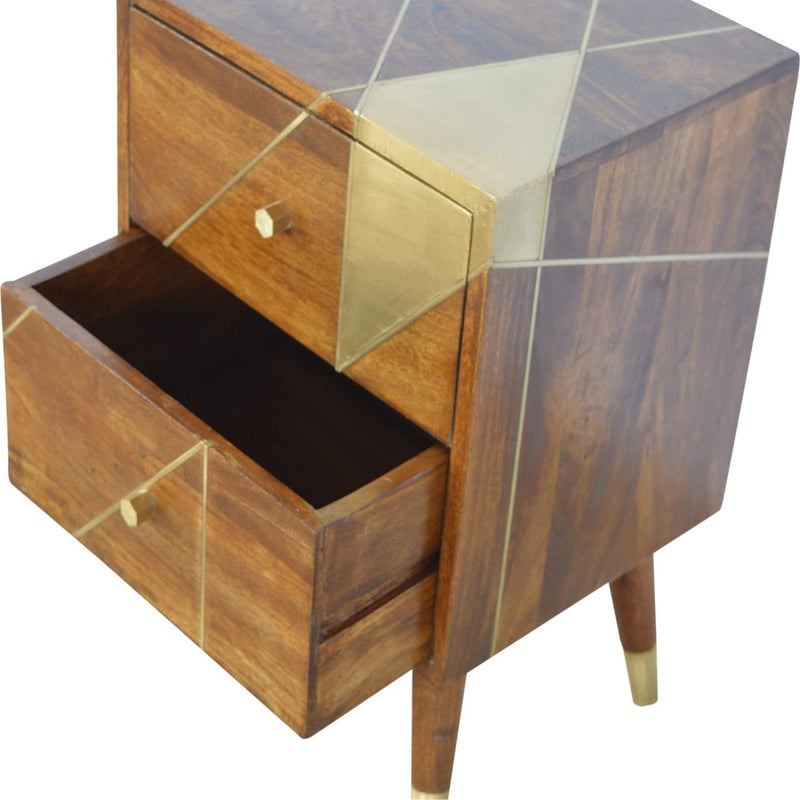 Gold Geometric Chestnut Bedside-TrendGoat