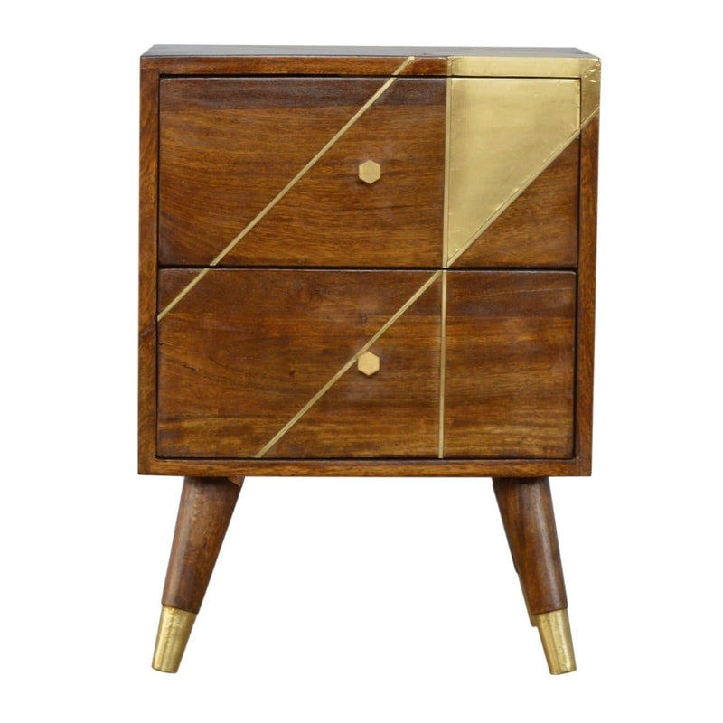 Gold Geometric Chestnut Bedside-TrendGoat