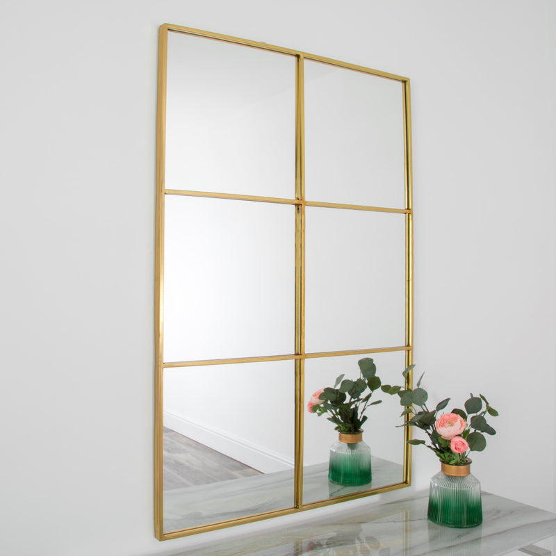 Gold Manhattan Window Mirror-TrendGoat