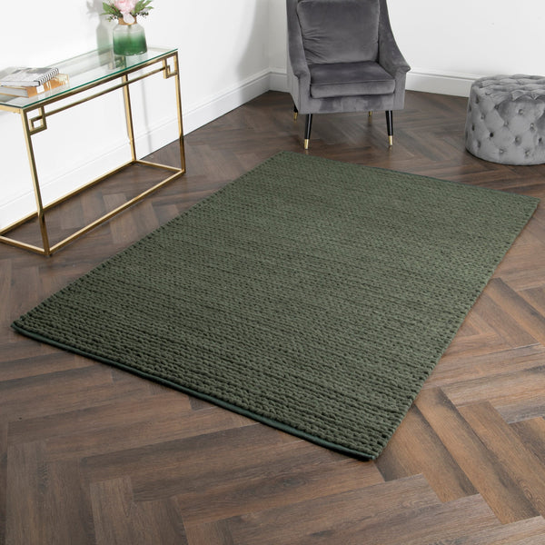 Green Knitted Large Rug (3 sizes)-TrendGoat